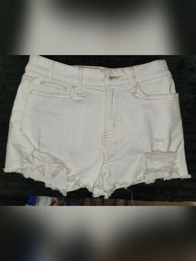 SO White Distressed Denim Cutoff Shorts